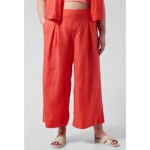 Athleta Playa Linen Wide Leg Crop Pants Pink Pull On Resort Plus Size 18